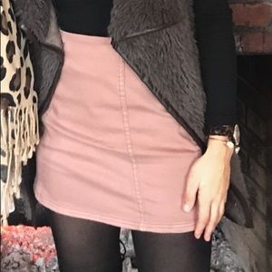 taupe/ dark blush colored pencil skirt